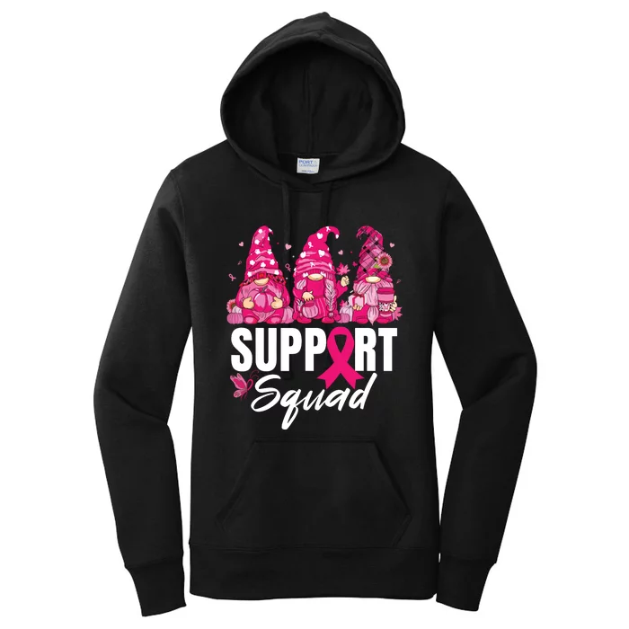 Breast Cancer Awareness Shirts For Gnomes Support Squad Women's Pullover Hoodie