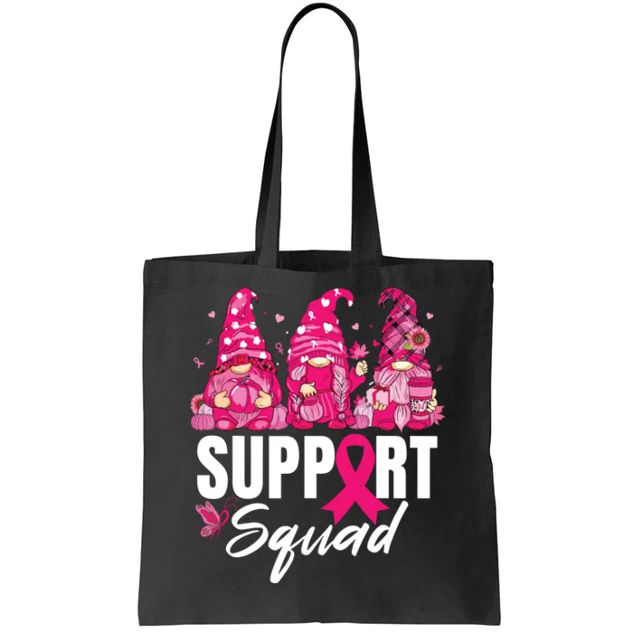 Breast Cancer Awareness Shirts For Gnomes Support Squad Tote Bag