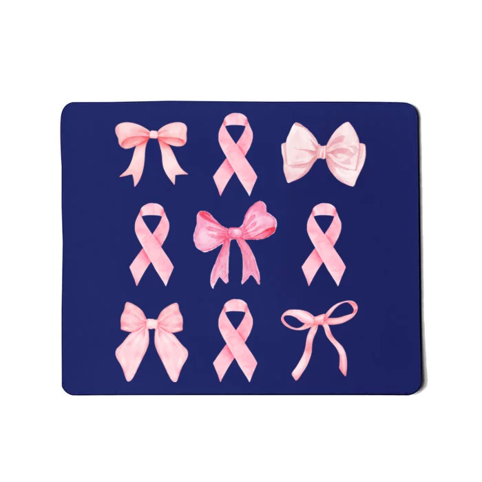 Breast Cancer Awareness Bow Ribbon Mousepad