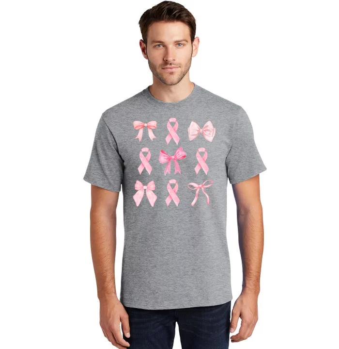 Breast Cancer Awareness Bow Ribbon Tall T-Shirt