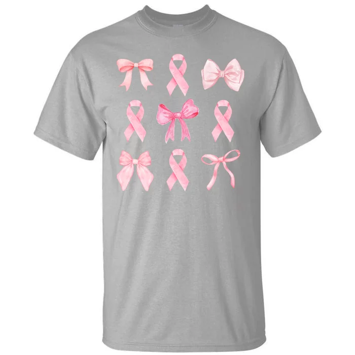 Breast Cancer Awareness Bow Ribbon Tall T-Shirt