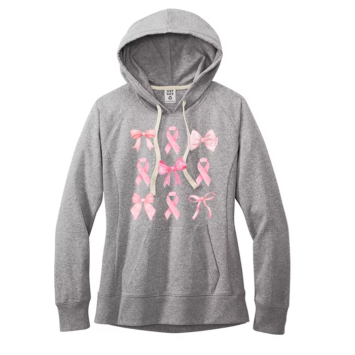 Breast Cancer Awareness Bow Ribbon Women's Fleece Hoodie