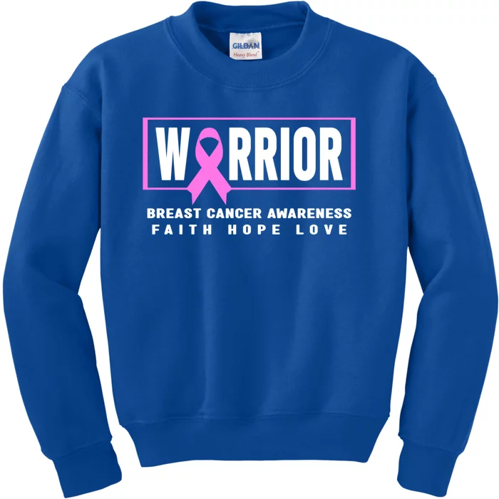 Breast Cancer Awareness Gift Breast Cancer Warrior Gift Kids Sweatshirt