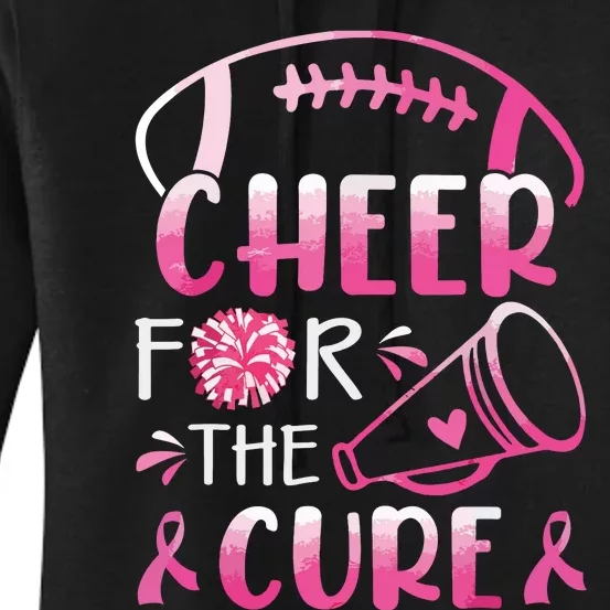 Breast Cancer Awareness Cheer For The Cure Women's Pullover Hoodie