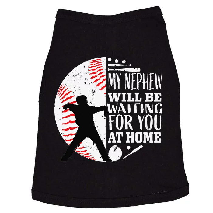 Baseball Catcher Aunt Uncle Nephew Sayings Quotes Graphic Doggie Tank