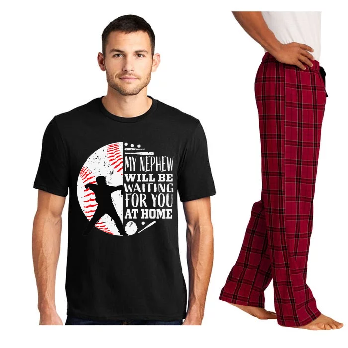 Baseball Catcher Aunt Uncle Nephew Sayings Quotes Graphic Pajama Set