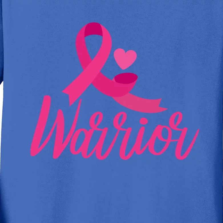 Breast Cancer Awareness Gift Breast Cancer Warrior Gift Kids Long Sleeve Shirt