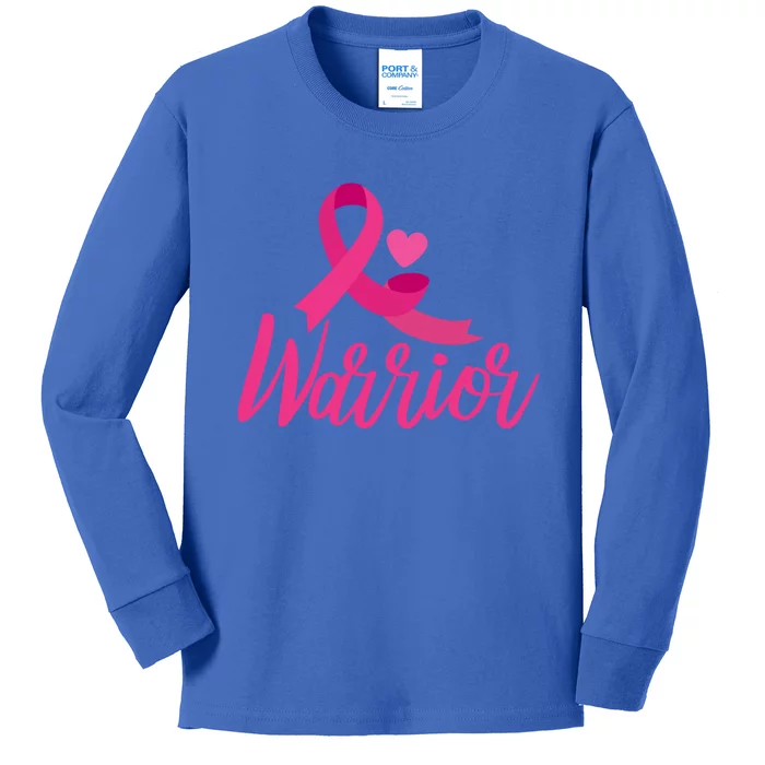 Breast Cancer Awareness Gift Breast Cancer Warrior Gift Kids Long Sleeve Shirt