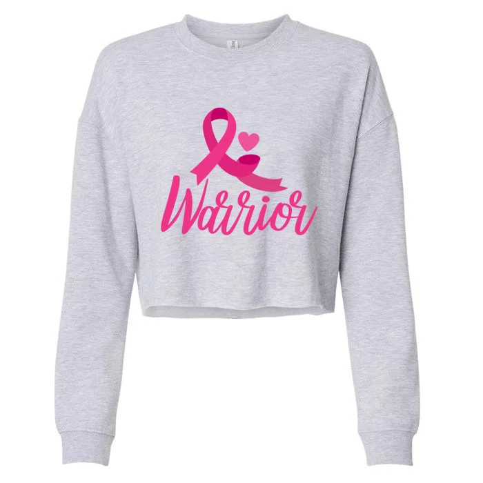 Breast Cancer Awareness Gift Breast Cancer Warrior Gift Cropped Pullover Crew