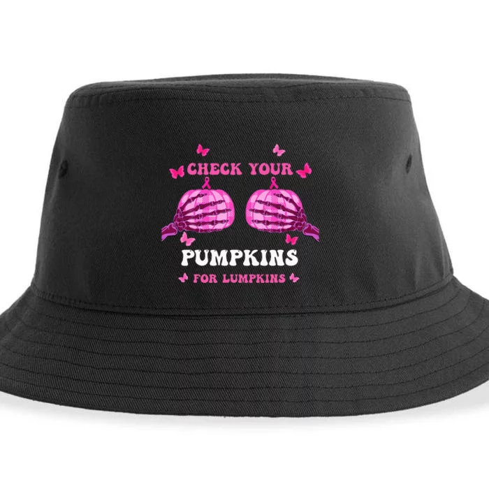 Breast Cancer Awareness Boos Pumpkin Save Your Boo Bees Sustainable Bucket Hat