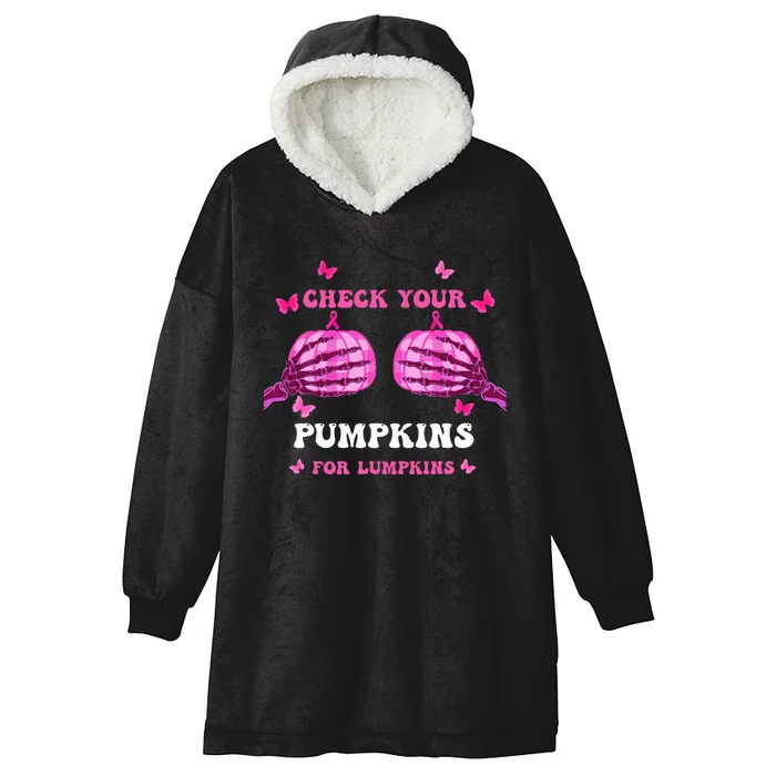 Breast Cancer Awareness Boos Pumpkin Save Your Boo Bees Hooded Wearable Blanket