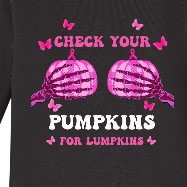 Breast Cancer Awareness Boos Pumpkin Save Your Boo Bees Baby Long Sleeve Bodysuit