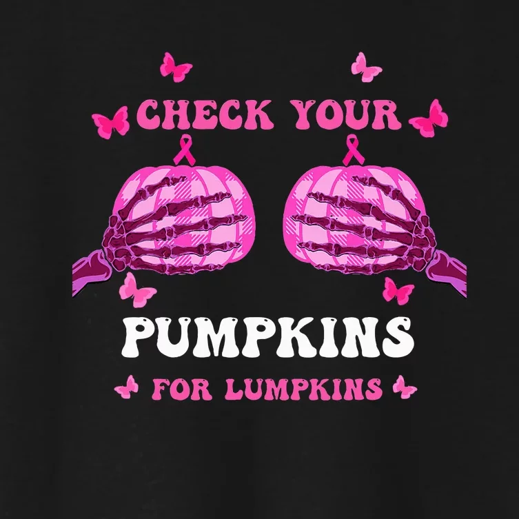 Breast Cancer Awareness Boos Pumpkin Save Your Boo Bees Women's Crop Top Tee