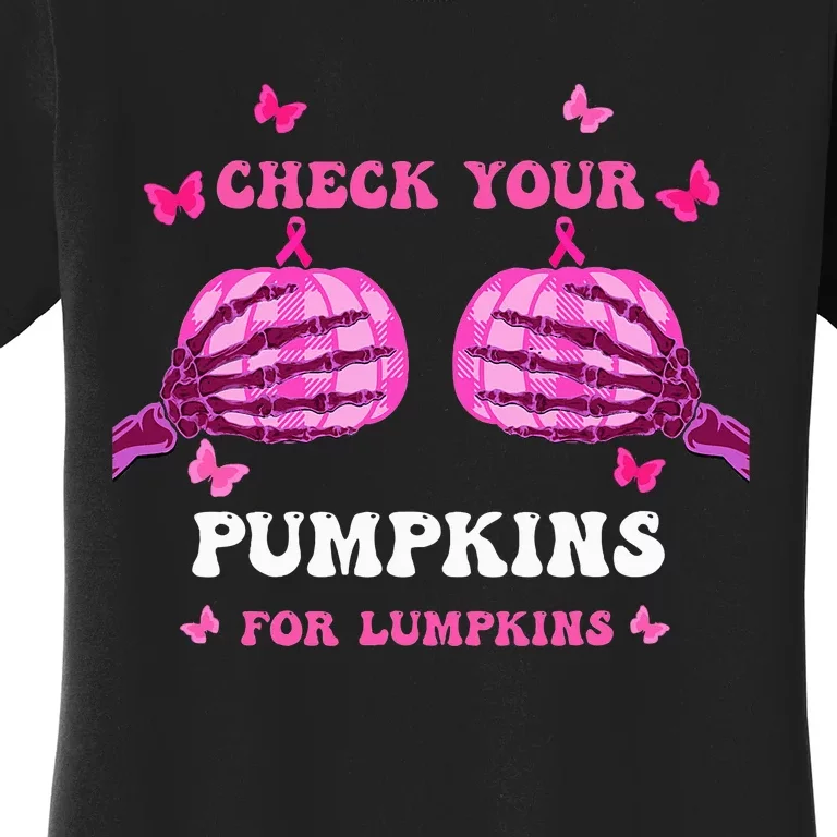 Breast Cancer Awareness Boos Pumpkin Save Your Boo Bees Women's T-Shirt