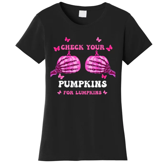 Breast Cancer Awareness Boos Pumpkin Save Your Boo Bees Women's T-Shirt