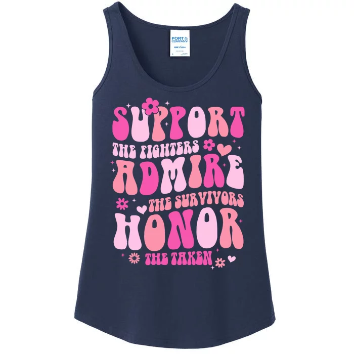 Breast Cancer Awareness Support Admire Honor Ladies Essential Tank