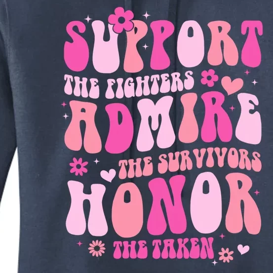 Breast Cancer Awareness Support Admire Honor Women's Pullover Hoodie