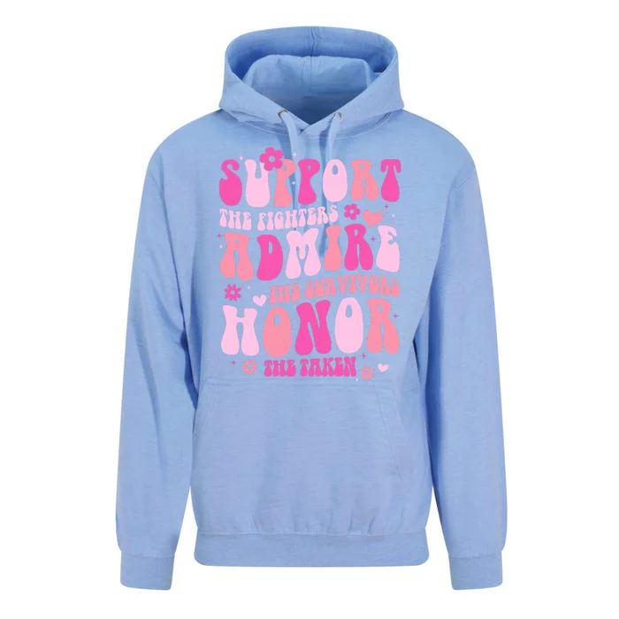 Breast Cancer Awareness Support Admire Honor Unisex Surf Hoodie