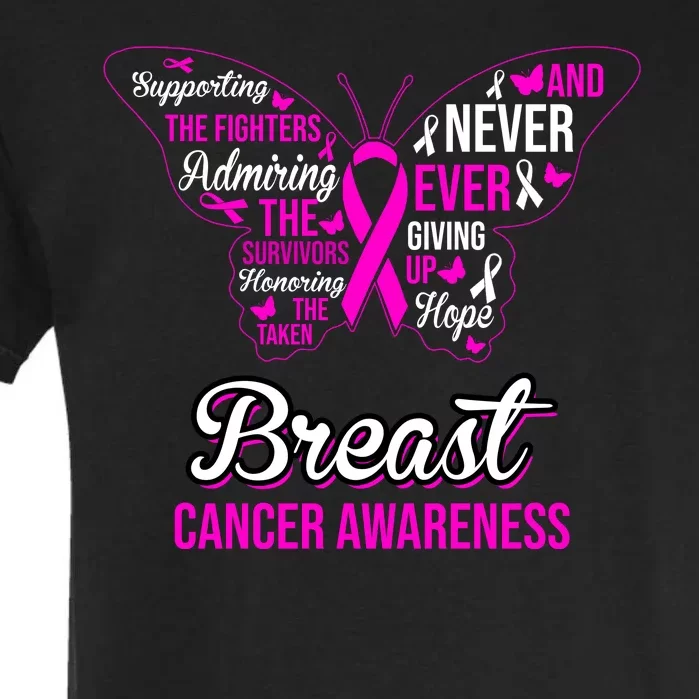 Breast Cancer Awareness Pink Butterfly Ribbon Quotes Garment-Dyed Heavyweight T-Shirt