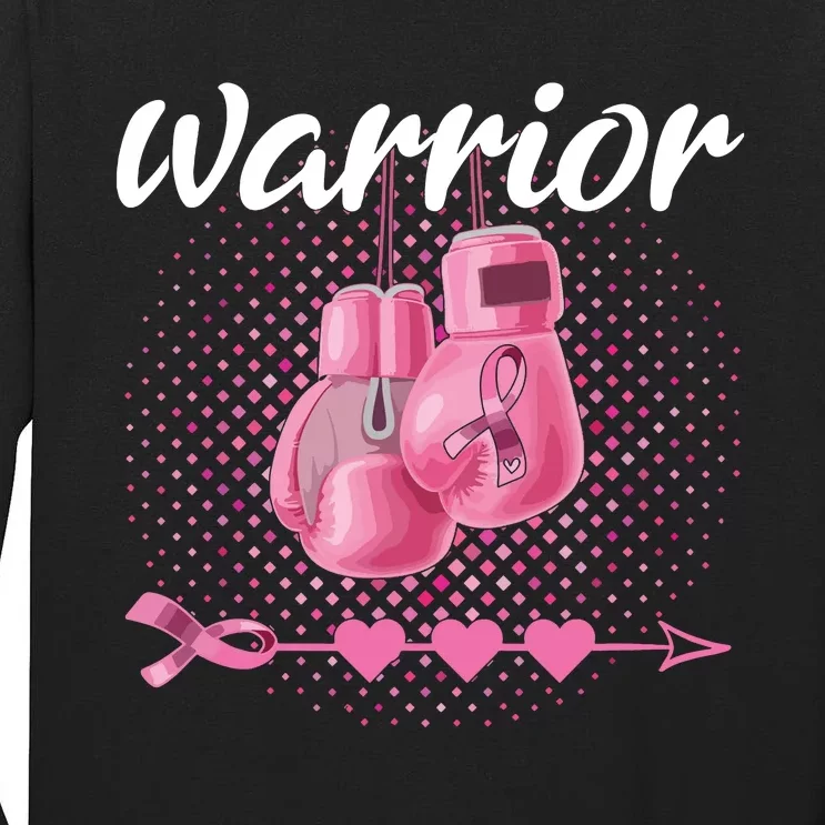 Breast Cancer Awareness Pink Boxing Gloves Warrior Tall Long Sleeve T-Shirt