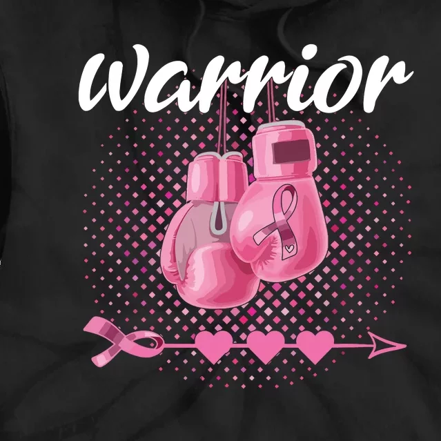 Breast Cancer Awareness Pink Boxing Gloves Warrior Tie Dye Hoodie