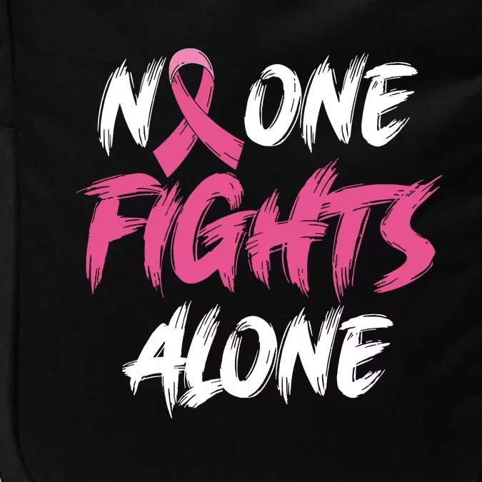 Breast Cancer Awareness Pink Ribbon No One Fight Alone Impact Tech Backpack