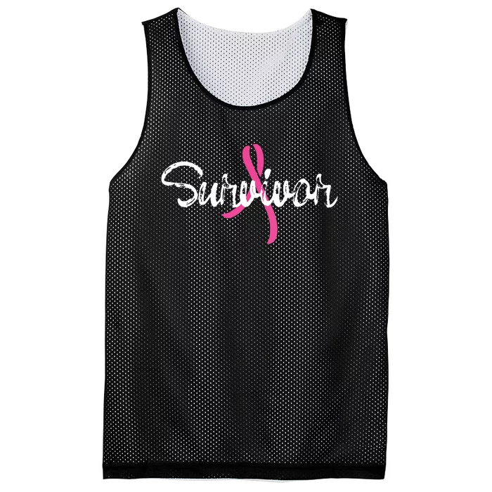 Breast Cancer Awareness Survivor Pink Ribbon Gift Mesh Reversible Basketball Jersey Tank