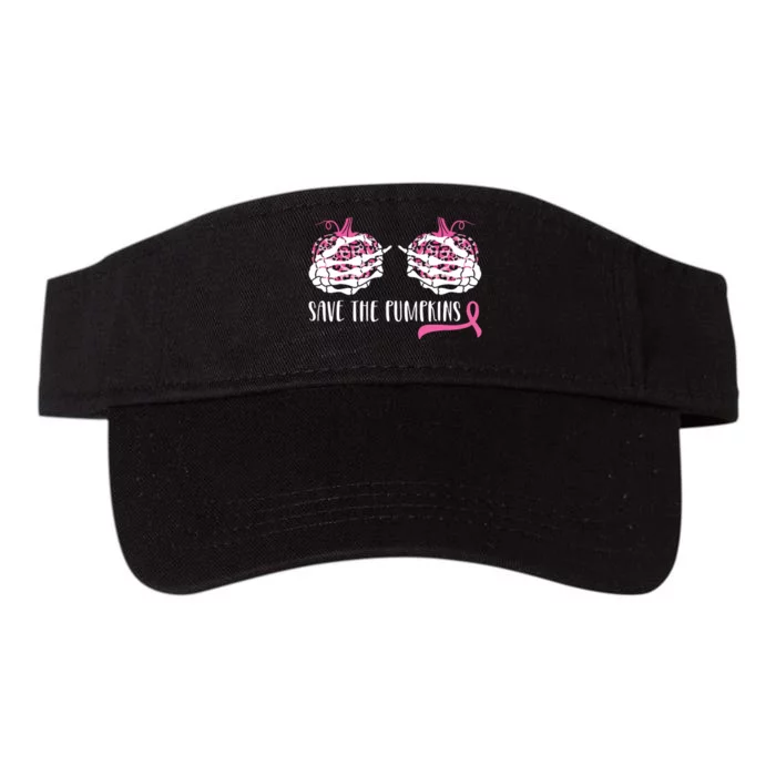 Breast Cancer Awareness Save The Pumpkins Halloween Costume Valucap Bio-Washed Visor