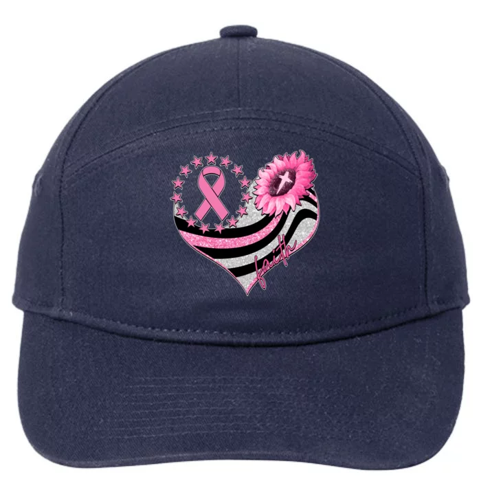 Breast Cancer Awareness Faith 7-Panel Snapback Hat