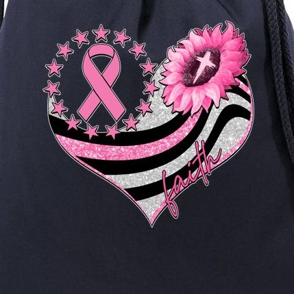 Breast Cancer Awareness Faith Drawstring Bag