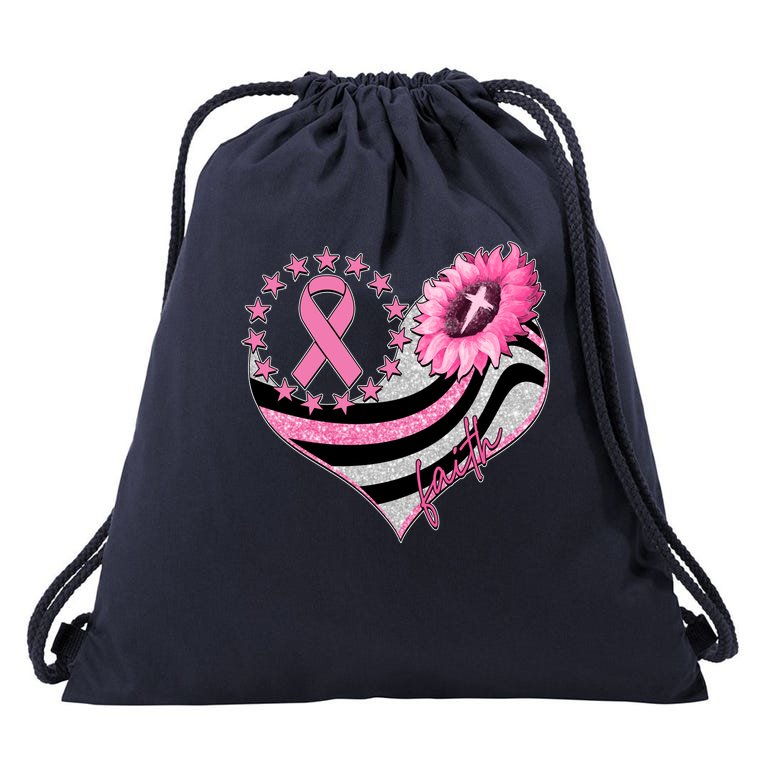 Breast Cancer Awareness Faith Drawstring Bag