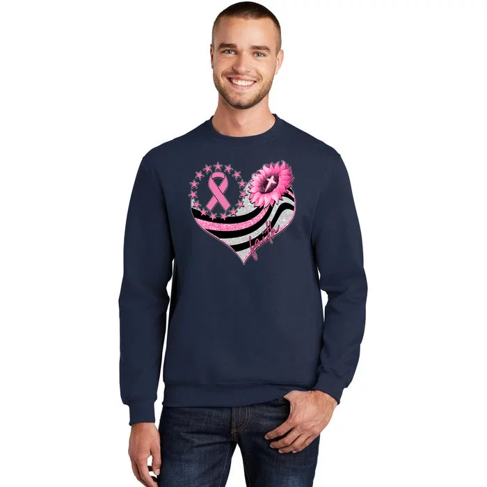 Breast Cancer Awareness Faith Tall Sweatshirt