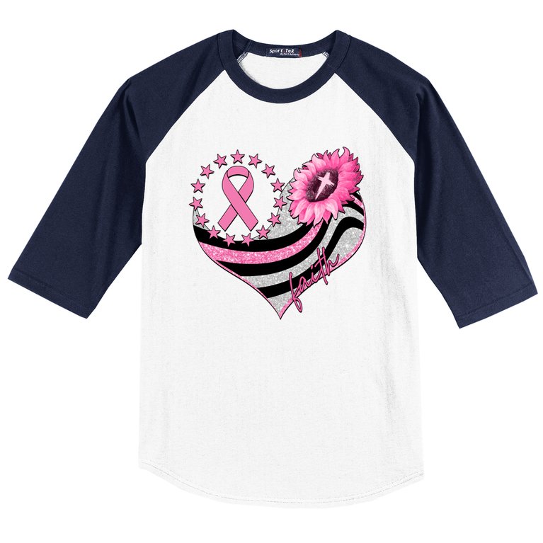 Breast Cancer Awareness Faith Baseball Sleeve Shirt