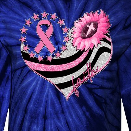 Breast Cancer Awareness Faith Tie-Dye Long Sleeve Shirt