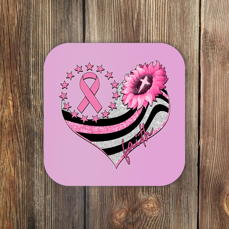Breast Cancer Awareness Faith Coaster