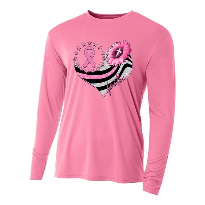 Breast Cancer Awareness Faith Cooling Performance Long Sleeve Crew