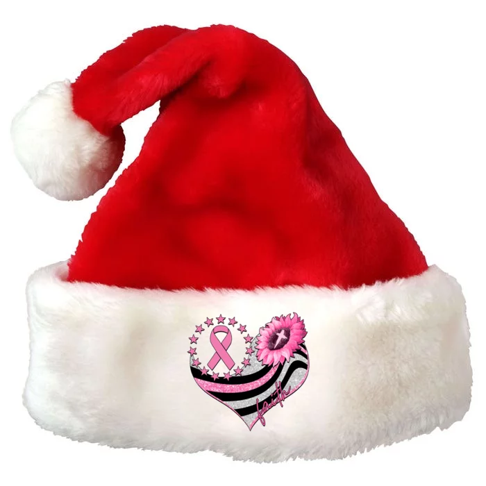 Breast Cancer Awareness Faith Premium Christmas Santa Hat