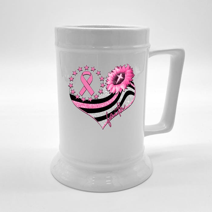 Breast Cancer Awareness Faith Front & Back Beer Stein