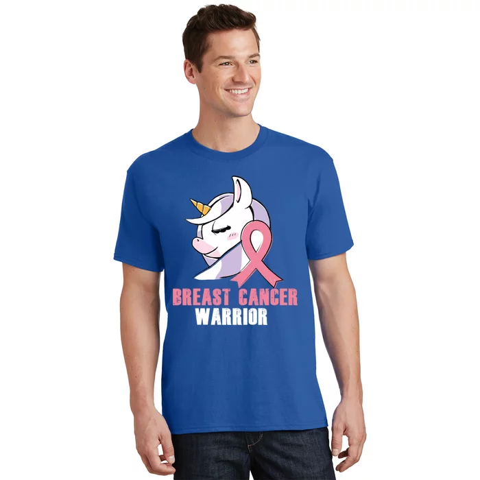 Breast Cancer Awareness Warrior Gift Unicorn Gift Fighter Survivor Cool Gift T-Shirt