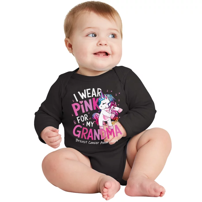 Breast Cancer Awareness Wear Pin.K Grandma Baby Baby Long Sleeve Bodysuit