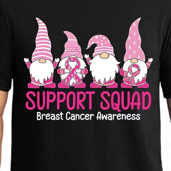 Breast Cancer Awareness Shirts For Gnomes Support Squad Pajama Set