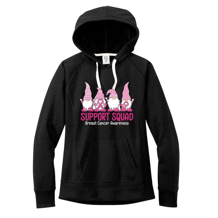 Breast Cancer Awareness Shirts For Gnomes Support Squad Women's Fleece Hoodie