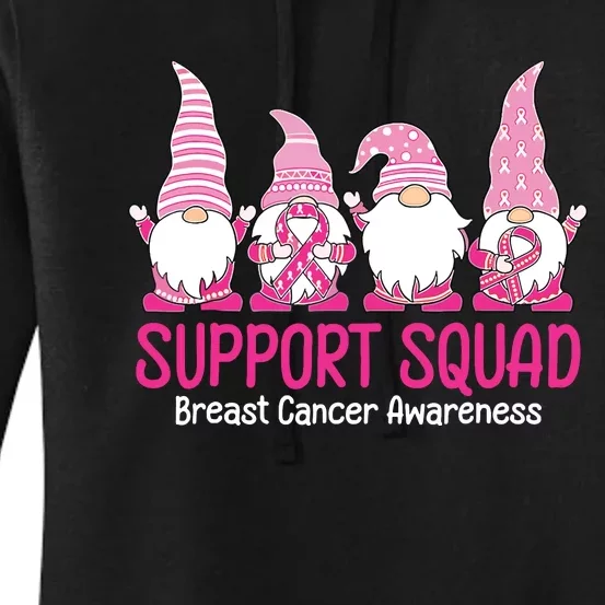 Breast Cancer Awareness Shirts For Gnomes Support Squad Women's Pullover Hoodie