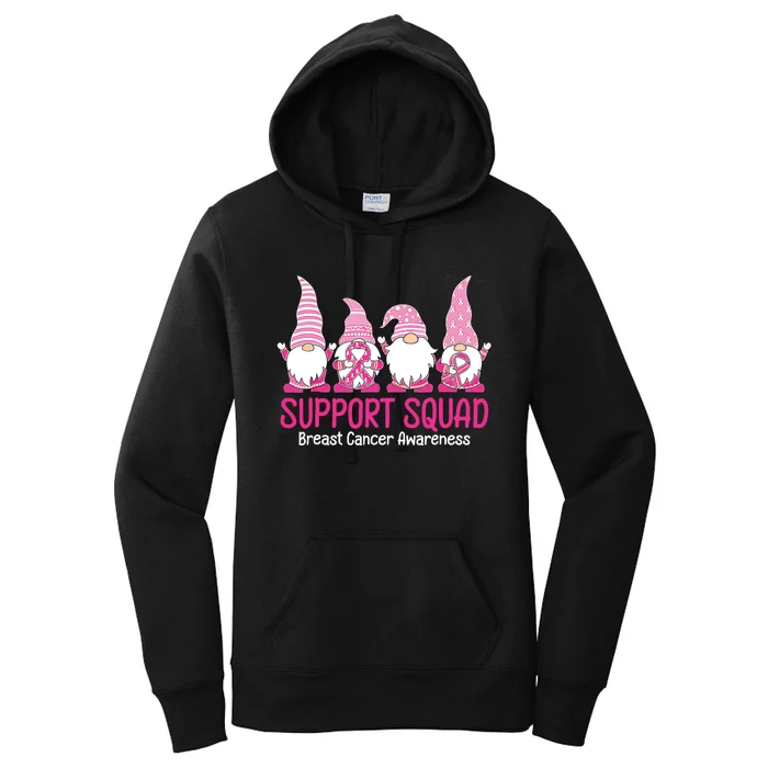 Breast Cancer Awareness Shirts For Gnomes Support Squad Women's Pullover Hoodie