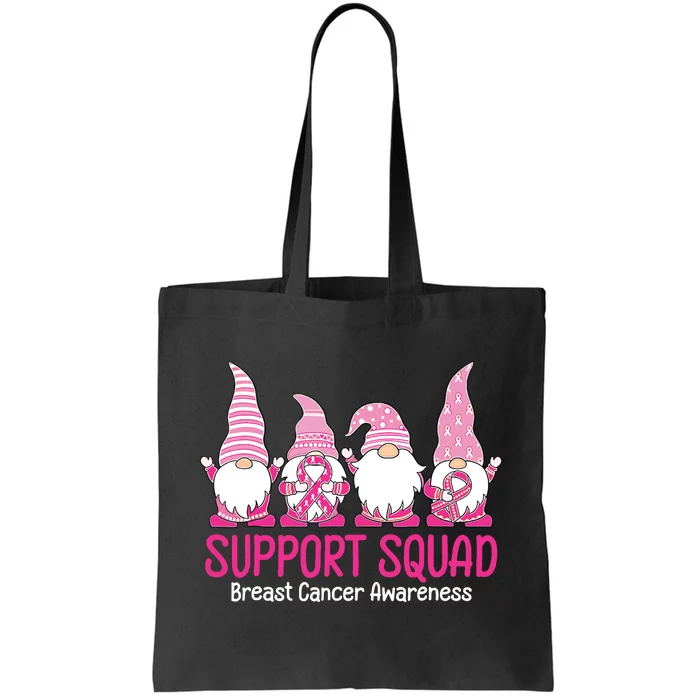 Breast Cancer Awareness Shirts For Gnomes Support Squad Tote Bag