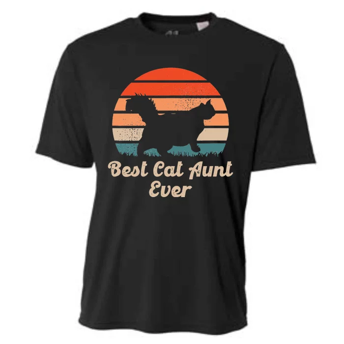 Best Cat Aunt Ever Auntie and Cats Cooling Performance Crew T-Shirt