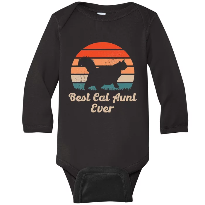 Best Cat Aunt Ever Auntie and Cats Baby Long Sleeve Bodysuit