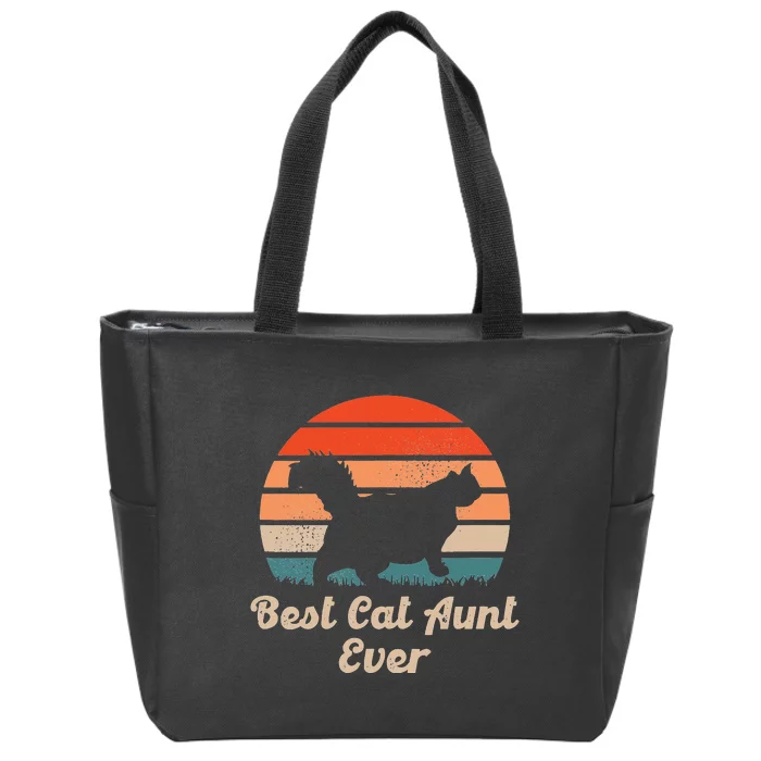 Best Cat Aunt Ever Auntie and Cats Zip Tote Bag