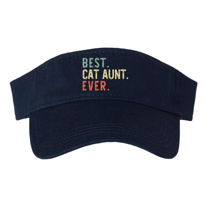 Best Cat Aunt Ever Cool Funny Retro Vintage Valucap Bio-Washed Visor