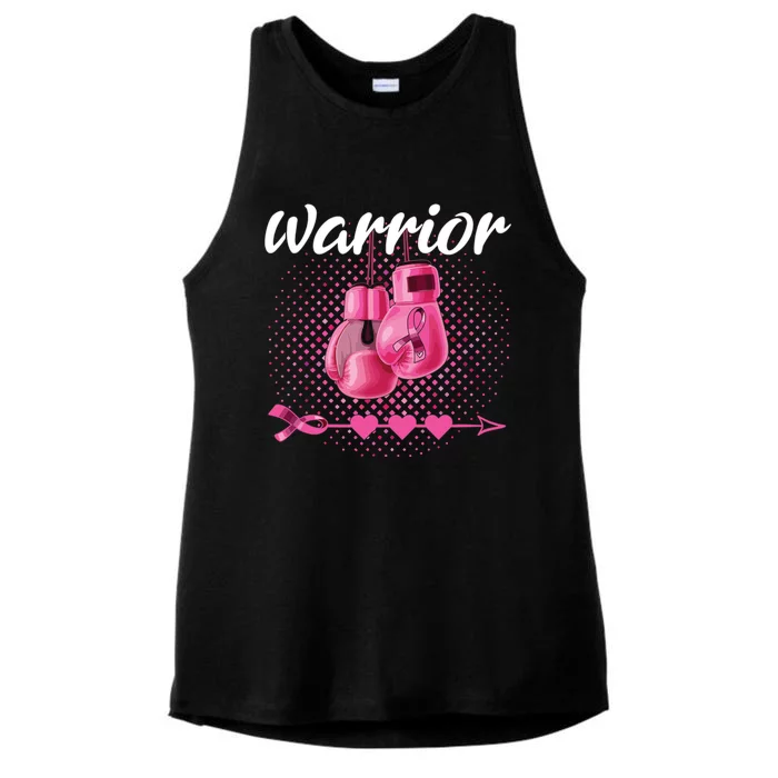 Breast Cancer Awareness Pink Boxing Gloves Warrior Ladies Tri-Blend Wicking Tank